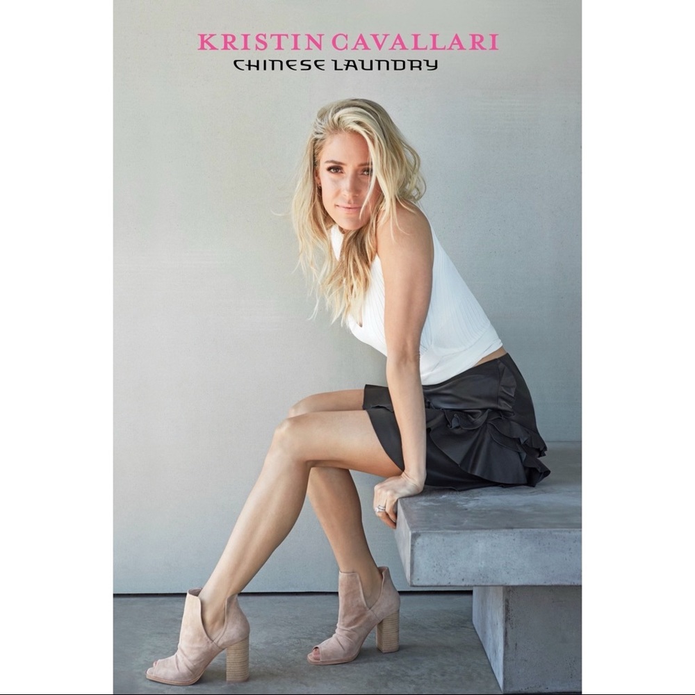 Peep toe booties golden 42 by Kristen Cavaleri in a 6.5. Camel suede color.
